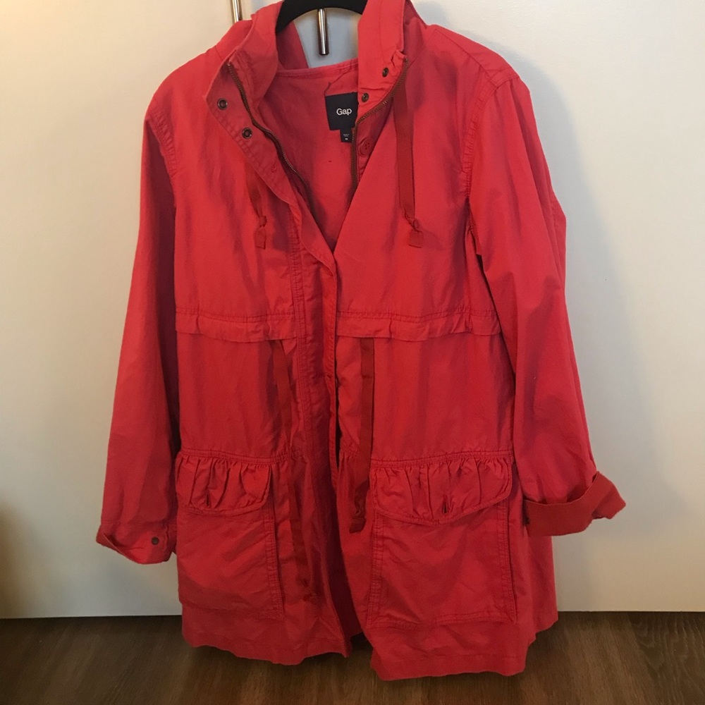 Gap Bright Red Mid Length Light Jacket - image 2